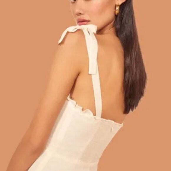 🐚 Reformation Nikita Dress - Size 4 (NWOT) | Effortless White Elegance - Picture 7 of 8
